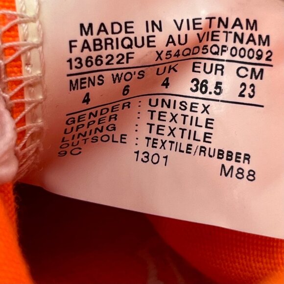 Converse Orange High Top Sneakers | Size 6 - Picture 3 of 10